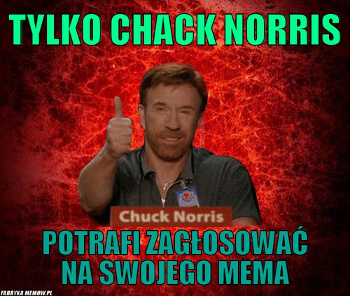 Tylko Chack Norris – Tylko Chack Norris potrafi zagłosować na swojego mema