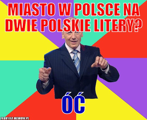 Miasto w polsce na dwie polskie litery? – miasto w polsce na dwie polskie litery? ÓĆ