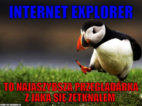 Internet explorer – internet explorer to najaszybsza przeglądarka z jaką się zetknąłem