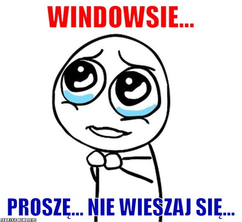 Windowsie... – windowsie... Proszę... nie wieszaj się...