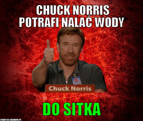 Chuck Norris potrafi nalać wody – Chuck Norris potrafi nalać wody DO SITKA