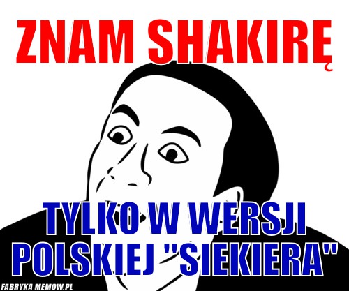 Znam Shakirę – znam Shakirę tylko w wersji polskiej &quot;siekiera&quot;