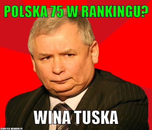 Polska 75 w rankingu? – Polska 75 w rankingu? wina tuska