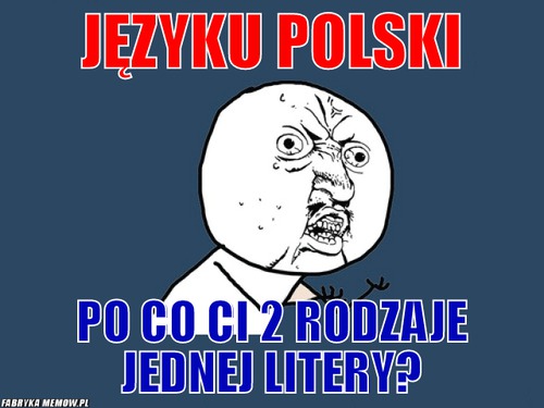 Języku polski – języku polski po co ci 2 rodzaje jednej litery?