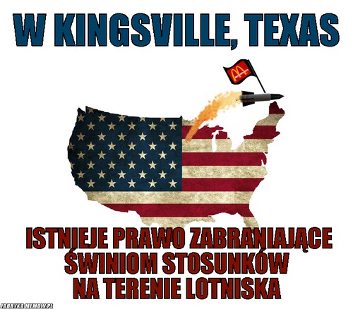 W Kingsville, Texas – W Kingsville, Texas istnieje prawo zabraniające świniom stosunków na terenie lotniska