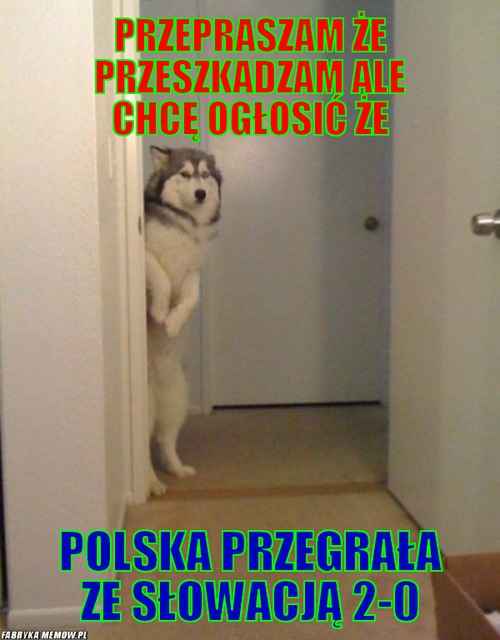Przepraszam że przeszkadzam ale chcę ogłosić że – przepraszam że przeszkadzam ale chcę ogłosić że polska przegrała ze słowacją 2-0