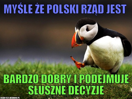 Myśle że polski rząd jest  – Myśle że polski rząd jest  bardzo dobry i podejmuje słuszne decyzje
