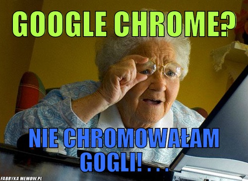 Google Chrome? – Google Chrome? Nie chromowałam Gogli! . . .