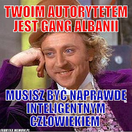 Twoim autorytetem jest gang albanii – Twoim autorytetem jest gang albanii musisz być naprawdę inteligentnym człowiekiem 