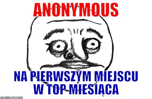 Anonymous – anonymous na pierwszym miejscu w top miesiąca