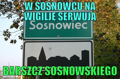 W Sosnowcu na wigilję serwują – W Sosnowcu na wigilję serwują Barszcz sosnowskiego