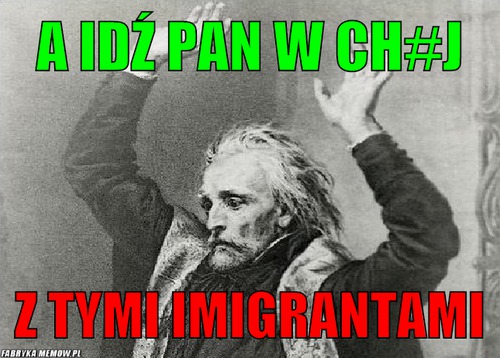 A idź pan w ch#j – a idź pan w ch#j z tymi imigrantami