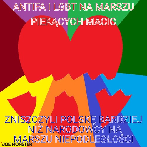 Antifa i LGBT na marszu piekących macic – Antifa i LGBT na marszu piekących macic Zniszczyli Polskę bardziej  niż narodowcy na marszu niepodległości
